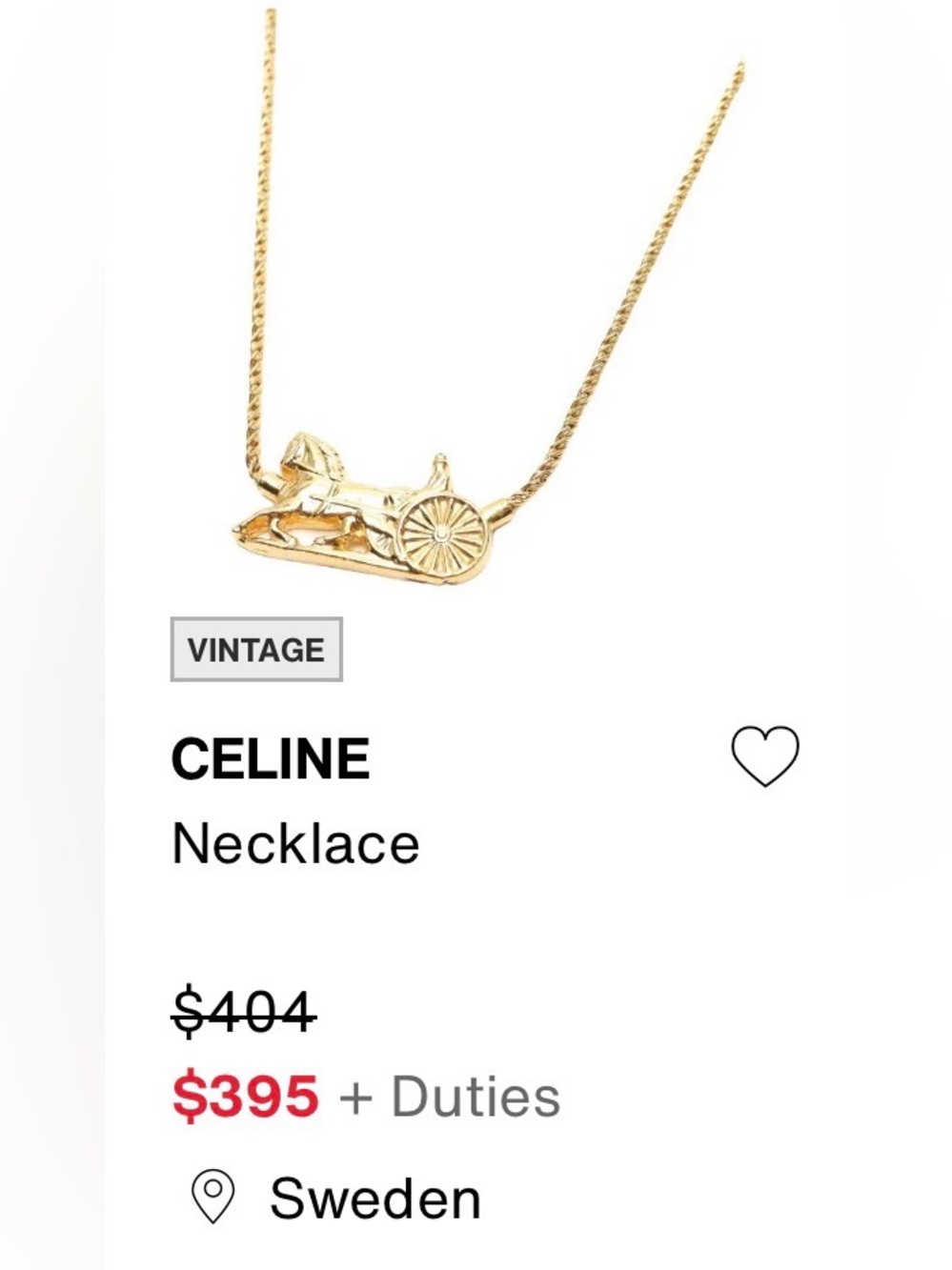 CELINE VINTAGE Caleche Gold-Plated Necklace with Rope Chain EUC - Picture 10 of 10